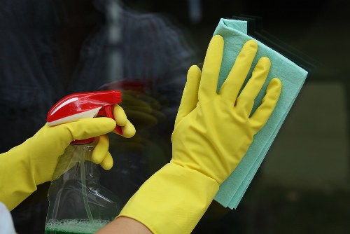 Eco-friendly cleaning products being used