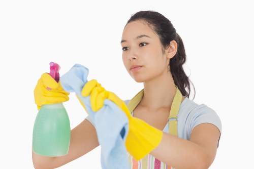Go Broom team performing deep cleaning in an office