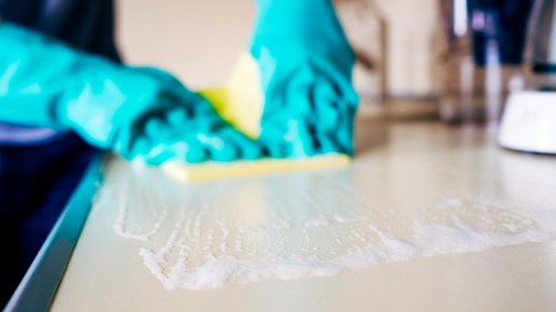Eco-friendly cleaning solutions applied to facade
