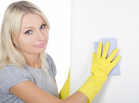 Professional cleaning service at work